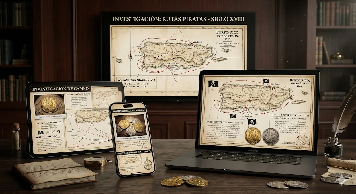 Mapa antiguo de Rigobert Bonne de 1780 mostrando la Bahía de Guánica y Ensenada con anotaciones de navegación táctica