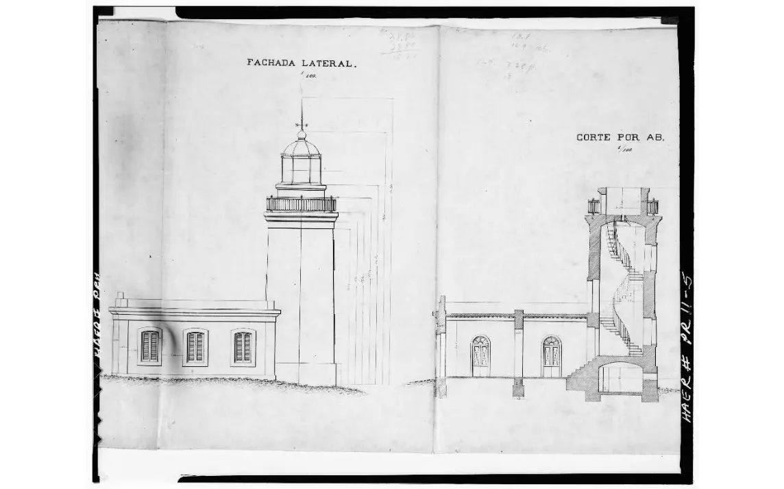 Corte transversal del Faro de Los Morrillos