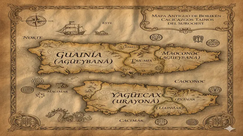 Cartografía de los cacicazgos taínos